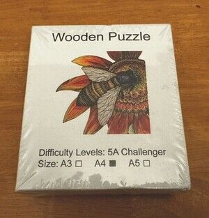 Brand new sealed - Wooden Bee Puzzle - Vibrant Sunflower Design Size: A4